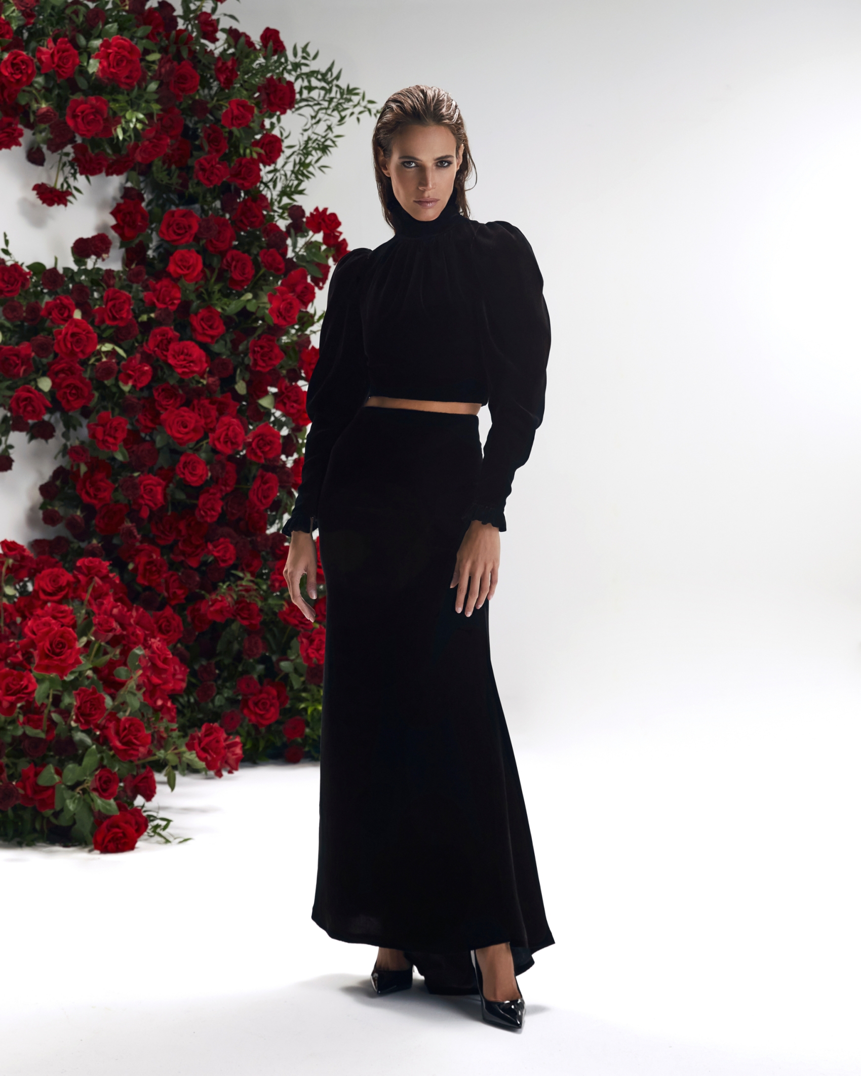ROSE CROP TOP NOIR